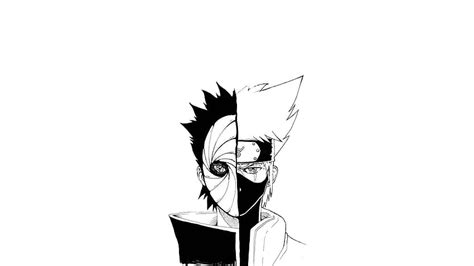 Kakashi Hatake Masks Monochrome Naruto Shippuden Sharingan Simple