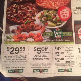 Printable Coupon Round Table