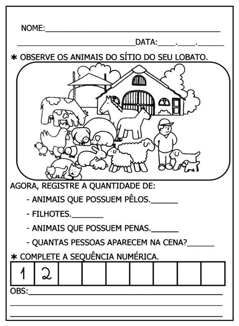 Educação Infantil Seu Lobato Atividade para trabalhar na educação