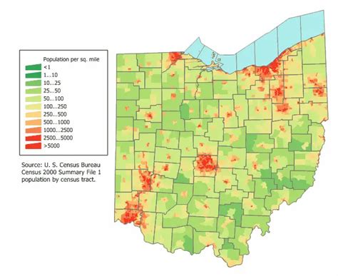 Ohio Population Map - MapSof.net