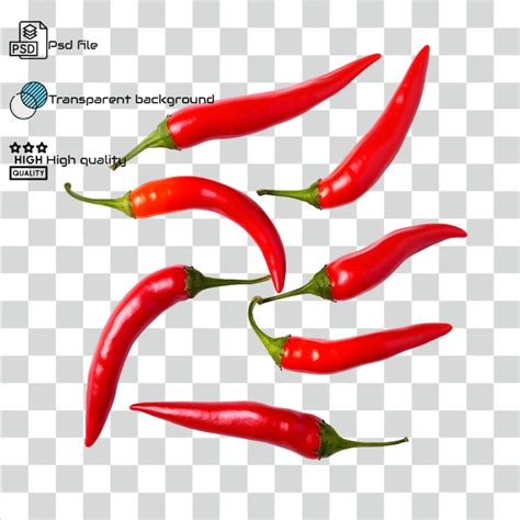 Premium PSD Red Hot Chili Peppers Isolated On Transparent Background