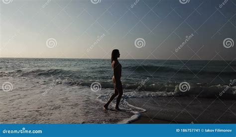 Nudity Woman Walking On Sea Shore Stock Video Video Of Close Nature