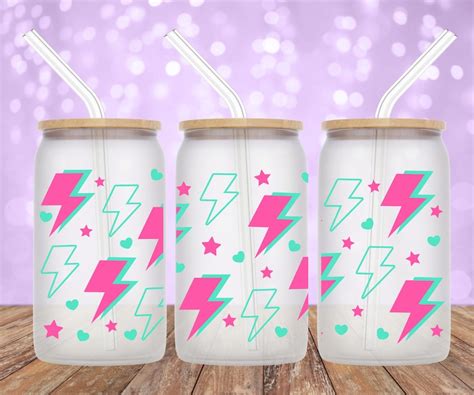 UV DTF 90 S Lightning Bolts Cup Wrap Cup Wrap For 16oz Etsy