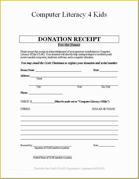 Non Profit Organization Receipt Template