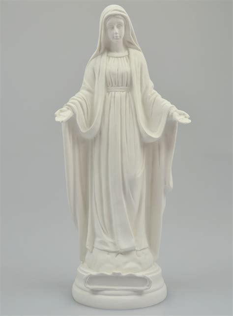 Statue de la Vierge Miraculeuse en Albâtre 19cm La Boutique des