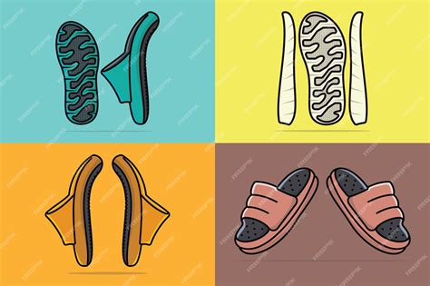 Premium Vector Set Of Men Footwear Slipper Shoe Vector Logo Design