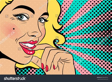 Sexy Blonde Pop Art Woman Squinted Stock Vector Royalty Free Shutterstock