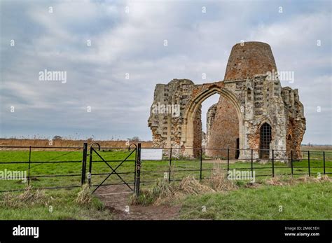 Ludham Norfolk UK January 2022 St Benets Abbey Alongside The