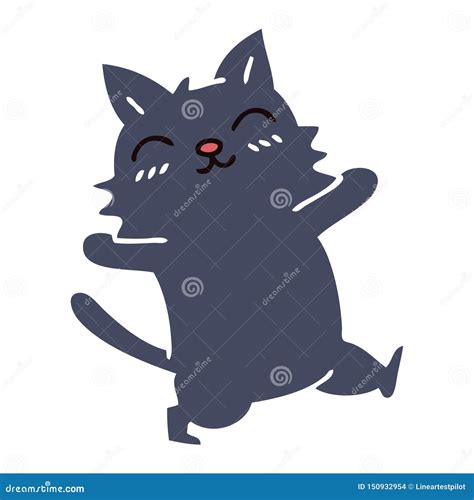 A Creative Quirky Hand Drawn Cartoon Cat Stock Vector Illustration Of