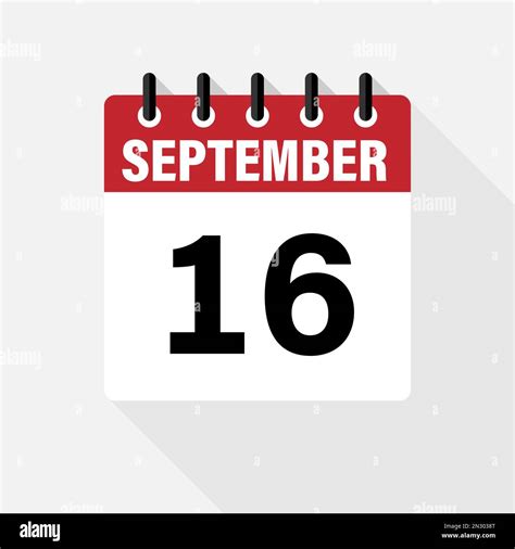 September Vector Flat Daily Calendar Icon Date And Time Day Month