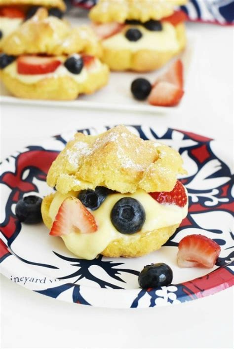 Homemade Cream Puffs With Berries And Vanilla Cream Best Crafts And