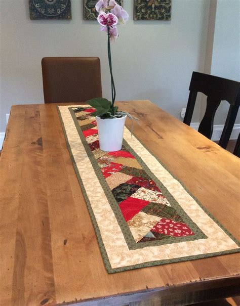 Extra Long Fall Christmas Quilted Table Runner Six Foot Table Topper Teddy Santa Table Mat