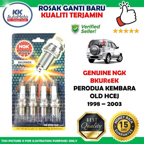 4 Biji Genuine NGK Spark Plugs BKUR6EK Perodua Old Kembara Lama 1998