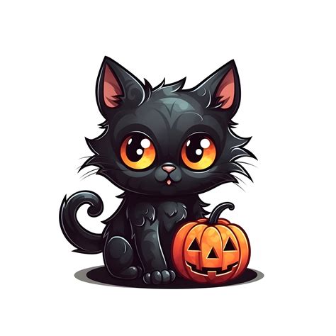 Halloween süß Katze Karikatur Charakter Stil generativ ai 27181991 PNG