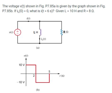 Solved The Voltage Vt ﻿shown In Fig P785a Is Given By