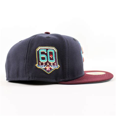 Houston Astros 60 YEARS New Era 59Fifty Fitted Hat (NAVY MAROON PINE N ...