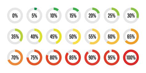 Set Of Circle Percentage Diagrams From To Percent Infographic