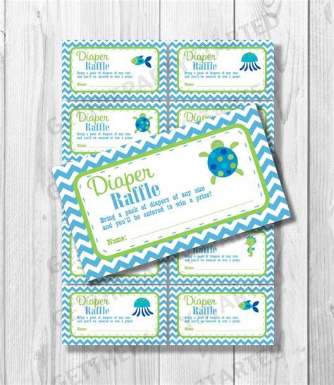 Diaper Raffle Tickets Printable Baby Shower Raffle Ticket Under The