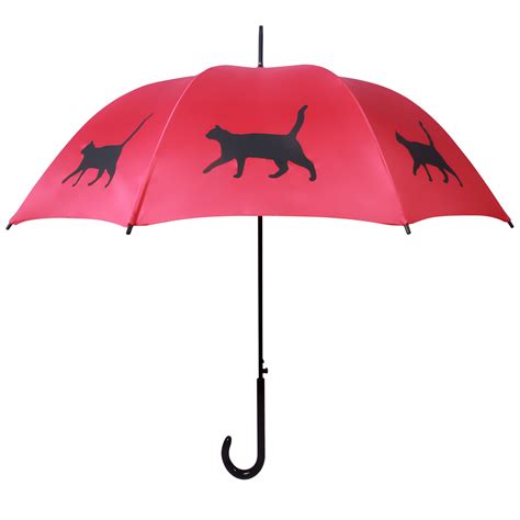 Cat Umbrella Black On Red The San Francisco Umbrella Company Cat