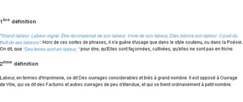 Labeur : La définition