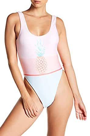 Amazon Bikini Lab The Women S Pop Art Pineapple High Leg One Piece