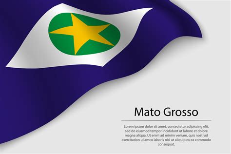 Wave flag of Mato Grosso is a state of Brazi 21840257 Vector Art at ...