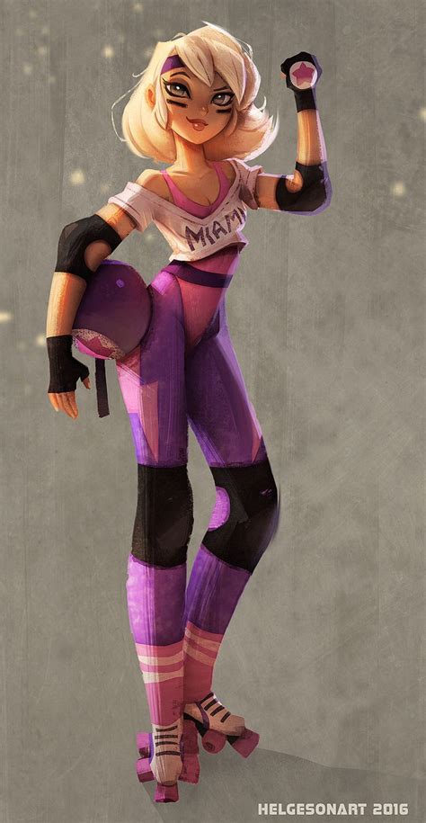 ArtStation Kylie Silverhawk Johannes Helgeson Roller Derby Art