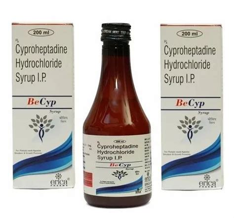 Becyp Cyproheptadine Hydrochloride Syrup Packaging Type Box