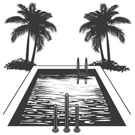 Premium Vector Silhouette Swimming Pool Black Color Only