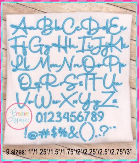 Autograph Script Embroidery Font Creative Appliques