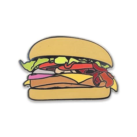 Hamburger Emoji with All Toppings Hard Enamel Lapel Pin