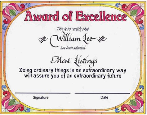 Simple Certificate Of Academic Excellence Award | Employee awards ...