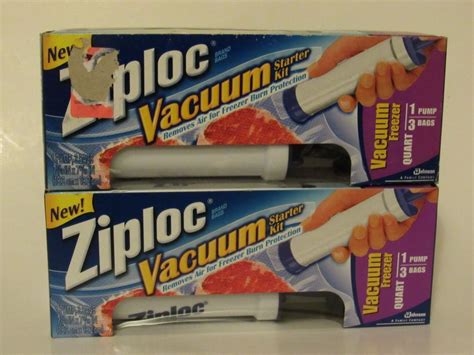 Ziploc Vacuum Starter Kit 3 Quart Bags 1 Pump X 2 Kits New And Sealed