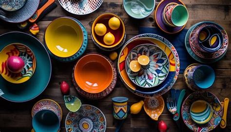 Premium AI Image | Vibrant terracotta pottery set showcases traditional ...