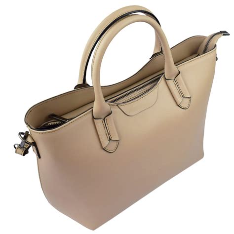 Nude Leather Shoulder Bowling Bag