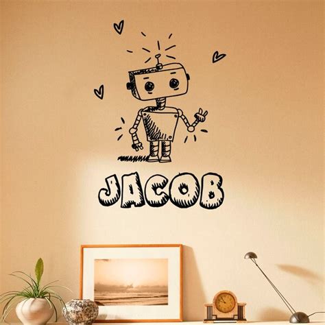 Robot Wall Decal Etsy