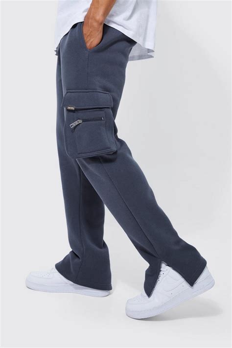 Regular Fit Split Hem Cargo Jogger Boohoo