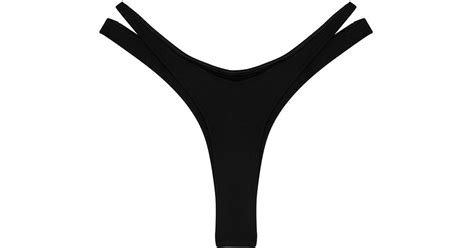 Mugler Layered Cut Out Thong Bikini Briefs In Black Lyst