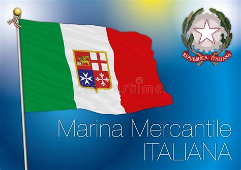 Bandeira Comercial Da Marinha Italia Ilustra O Stock Ilustra O De