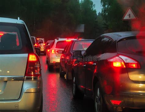 Traffic Jam In Evening Stock Image Image Of Evening 46052397