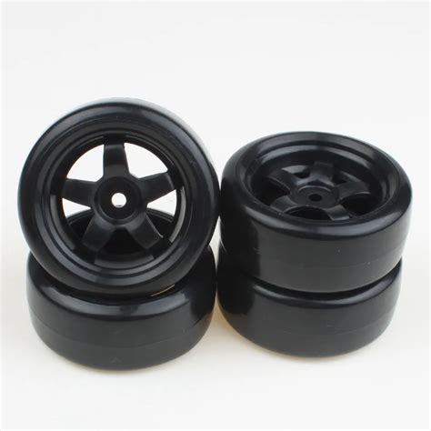 Pcs Plastic Variety Of Colors Spoke Wheel Rims Black Smooth Tires