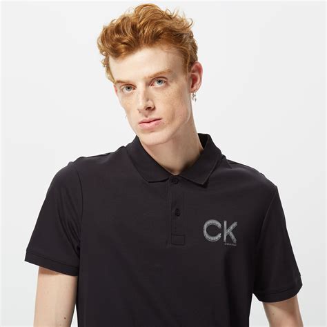 Calvin Klein Striped Chest Logo Erkek Siyah Kısa Kollu Polo Erkek T