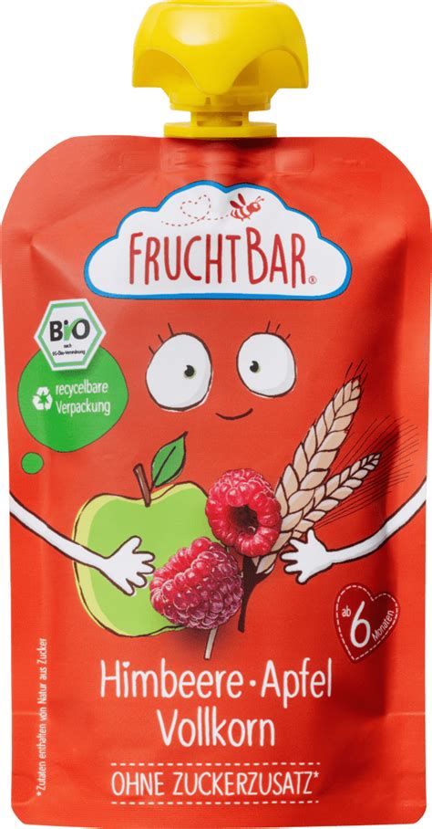 FruchtBar Bio Quetschie Himbeere Apfel Vollkorn 100 G Dm Dauerpreis