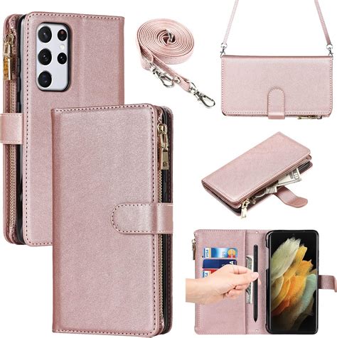 Icovercase For Samsung Galaxy S21 Ultra Wallet Case With Card Holder Kickstand