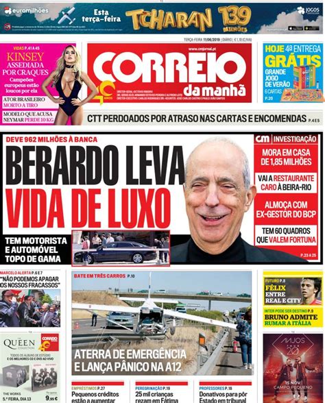 Capa Correio da Manhã 11 junho 2019 capasjornais pt