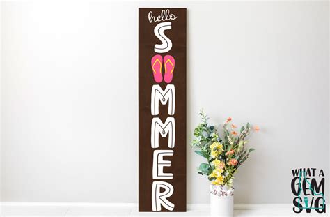 Hello Summer Welcome Sign Svg Summer Flip Flops Welcome Porch Sign