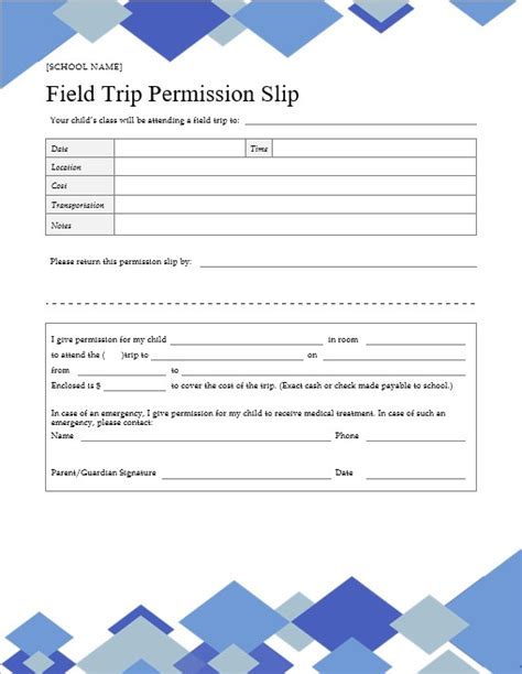 10+ Field Trip Permission Slip template free word | shop fresh