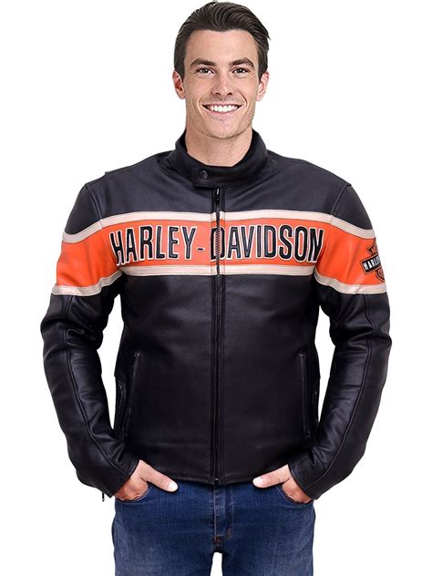 Men S Victory Lane Leather Jacket Harley Davidson Hit Jacket