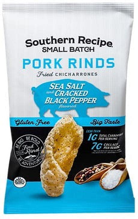 Southern Recipe Pork Rinds Sea Salt And Cracked Black Pepper 4oz Pack