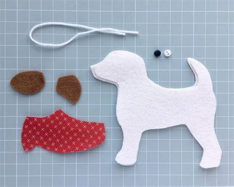 Jack Russell Terrier Felt Ornament Sewing Pattern Felt Dog Ornament